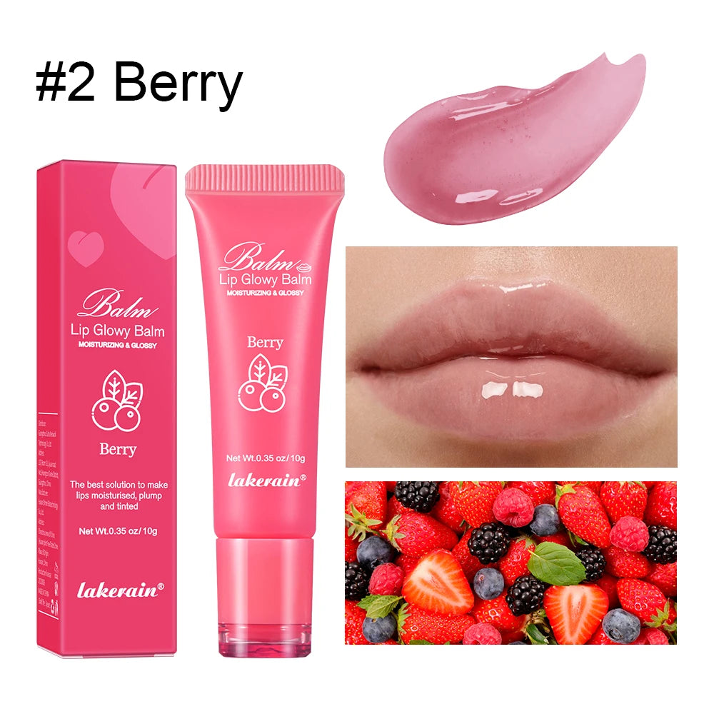 Moisturizing Lip Glow Blam Liquid Lip Gel Mask Reduce Lip Line Remove Dead Skin Peach Grape Lip Gloss Lips Care Product 10g