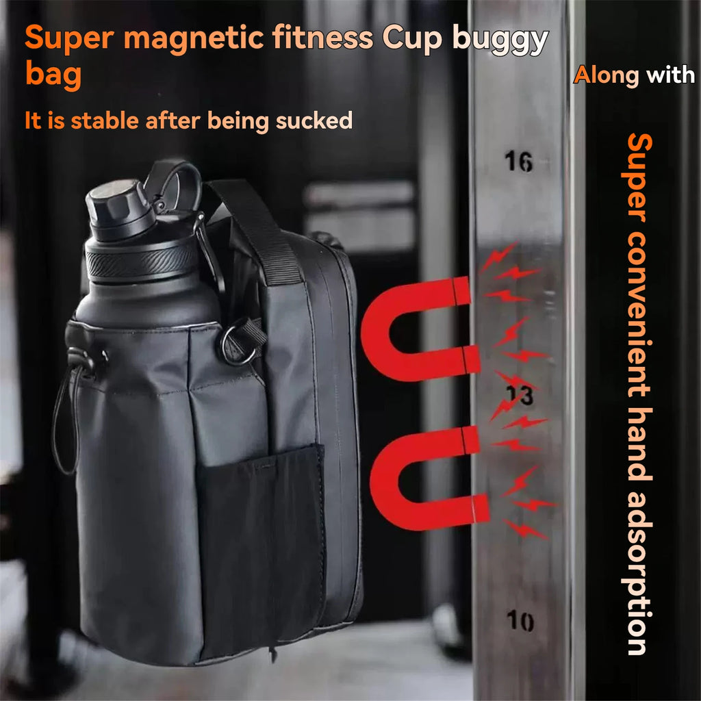 Magnetic Gym Bag Large Capacity Magnetic Carrier Bag With Phone Pocket Portable Gym Water Bottle Pouch Gym Accessories Organizer