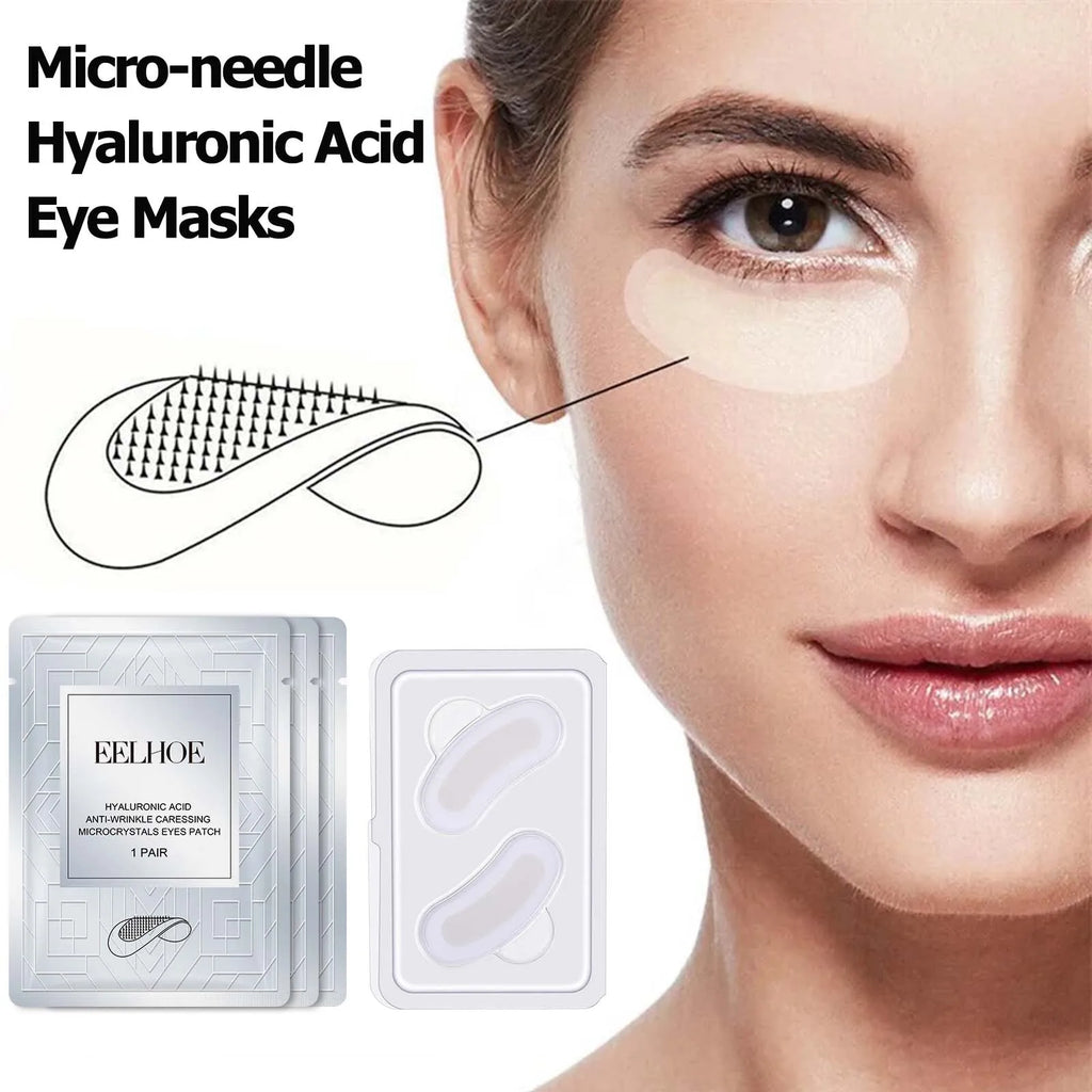 Micro-needle Eye Patch Hyaluronic Acid Anti-Wrinkle Fade Eye Fine Lines Moisturizing 0.25mm Caressing Microcrystals Eyes Patch