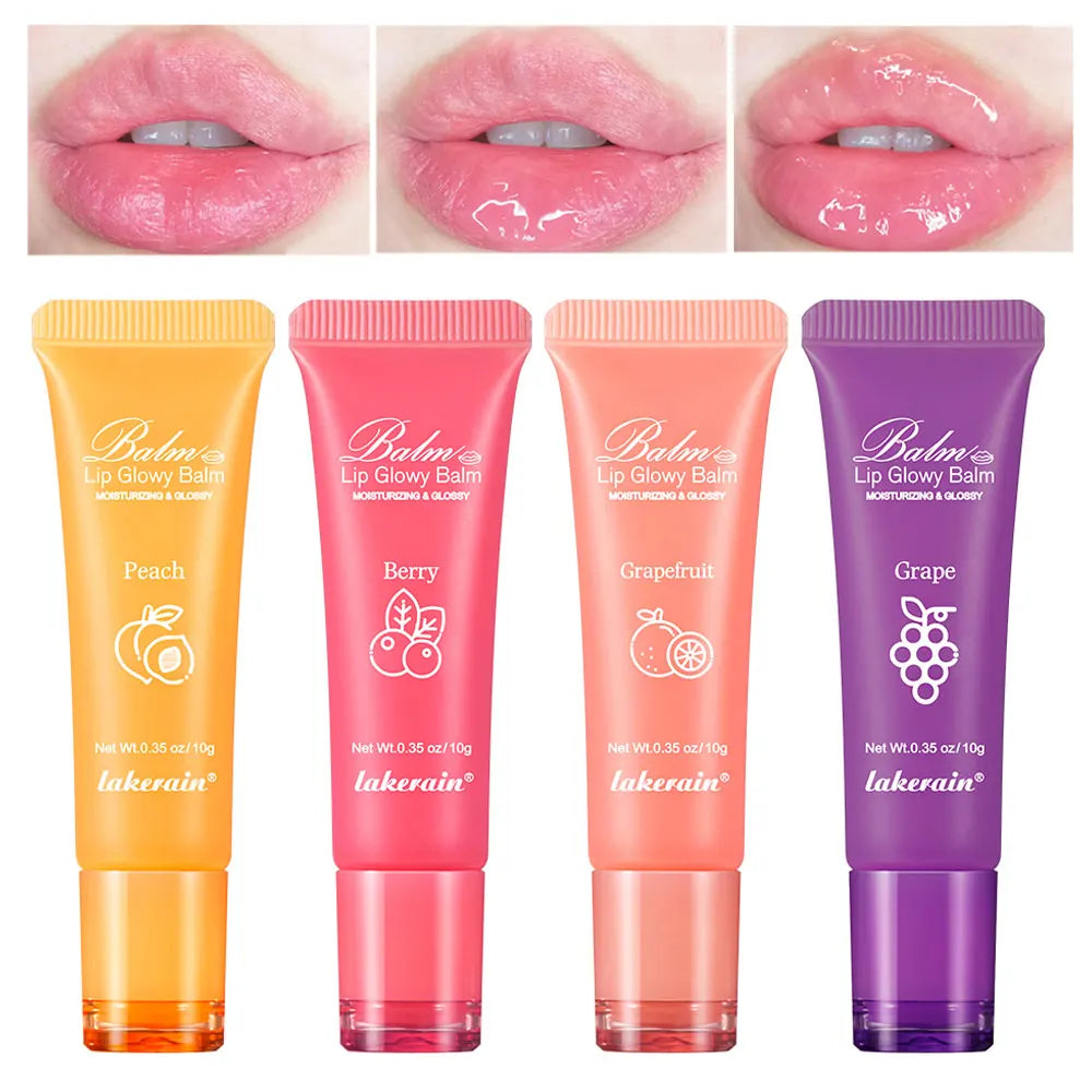 Moisturizing Lip Glow Blam Liquid Lip Gel Mask Reduce Lip Line Remove Dead Skin Peach Grape Lip Gloss Lips Care Product 10g