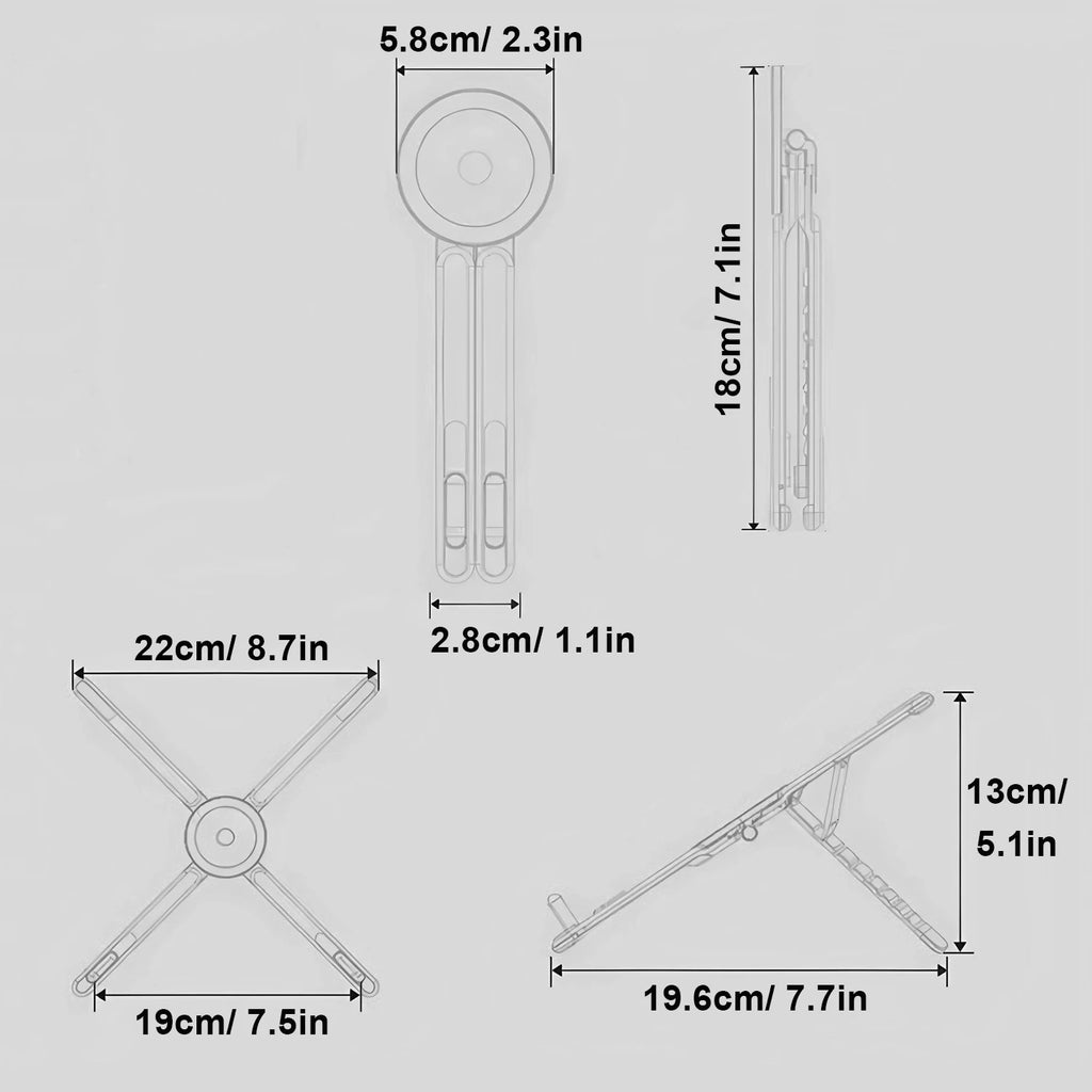 Portable Magnetic Phone Holder & Selfie Stick 3-in-1 Foldable Tripod Stand for iPhone iPad Tablet Laptop Desktop Use