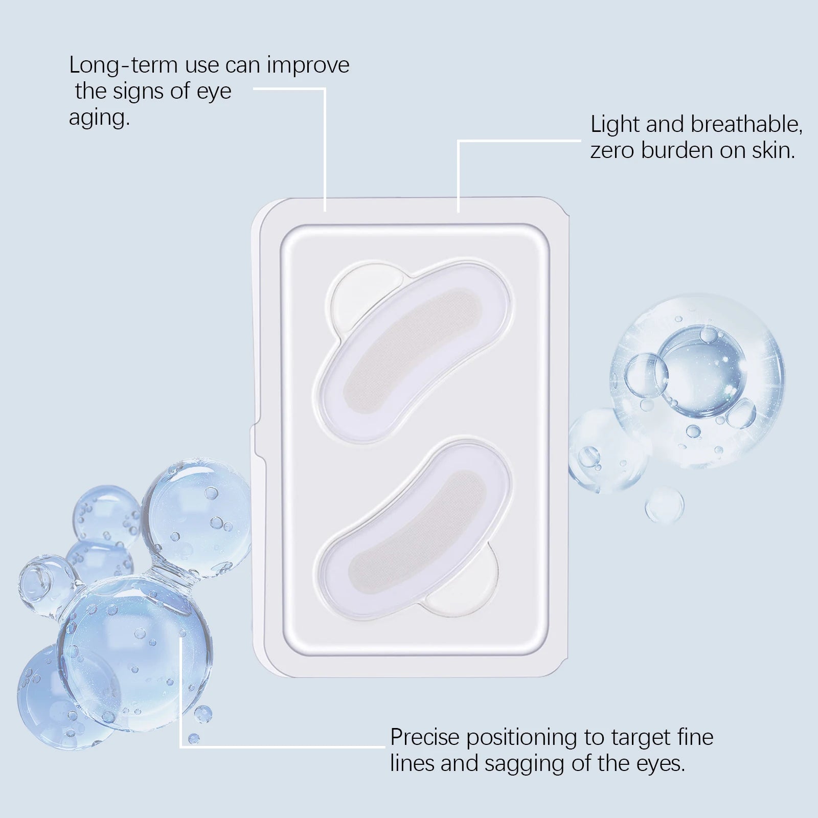 Micro-needle Eye Patch Hyaluronic Acid Anti-Wrinkle Fade Eye Fine Lines Moisturizing 0.25mm Caressing Microcrystals Eyes Patch
