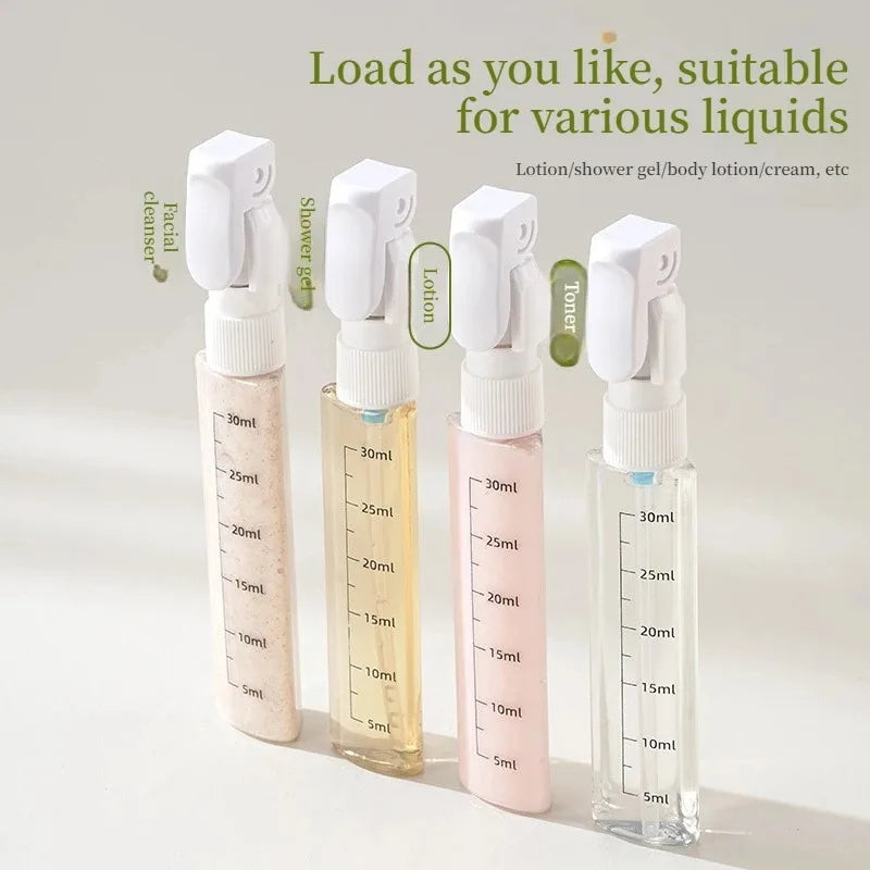 Leak Proof 4 In 1 Travel Dispenser Portable Refillable Travel Container Lightweight Storage Bottle For Shampoo Conditioner