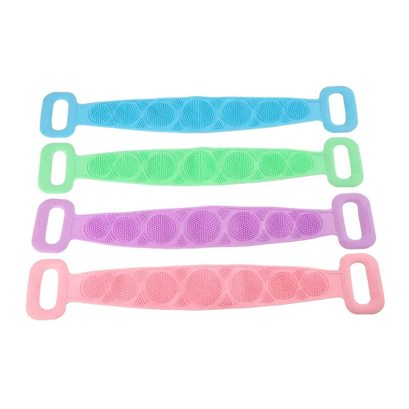 Body Sponge Silicone Back Brushes Bath Towels Scrubber Rubbing Back Peeling Massage Shower Belt Extended Skin Clean Brushes
