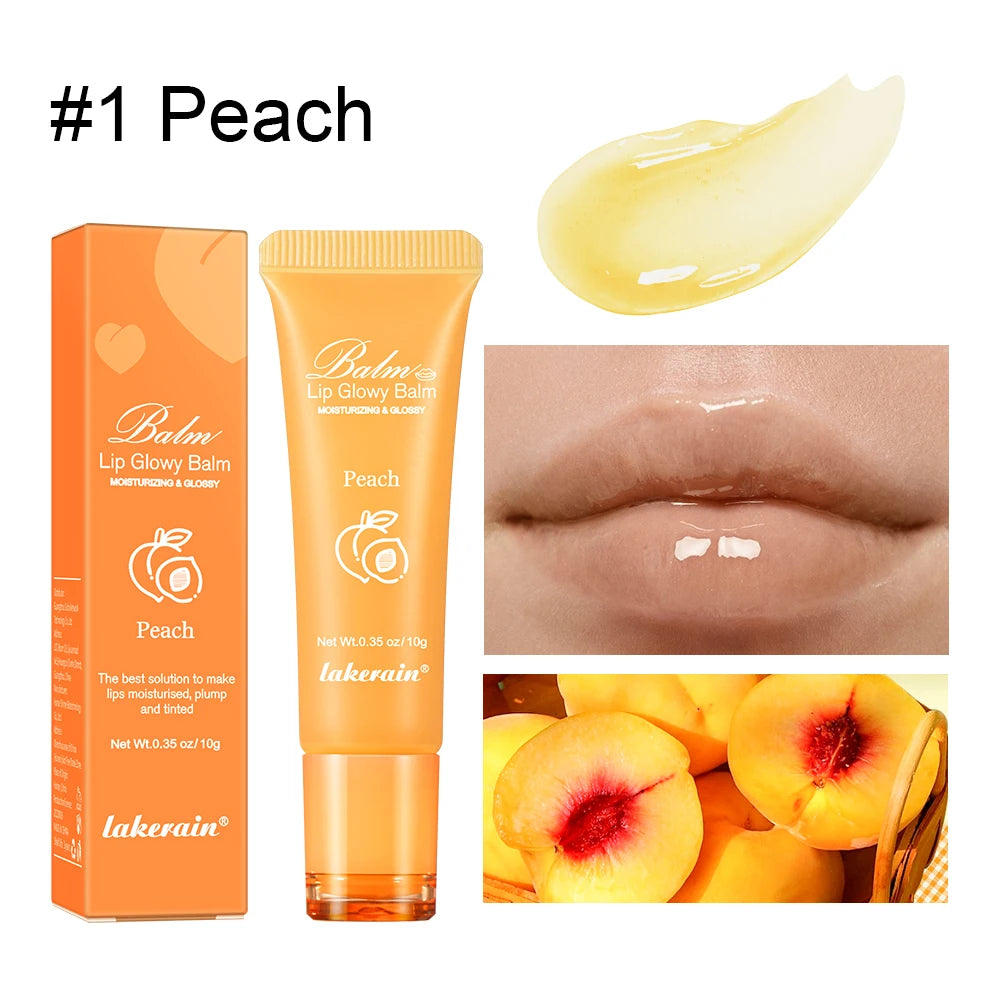 Moisturizing Lip Glow Blam Liquid Lip Gel Mask Reduce Lip Line Remove Dead Skin Peach Grape Lip Gloss Lips Care Product 10g