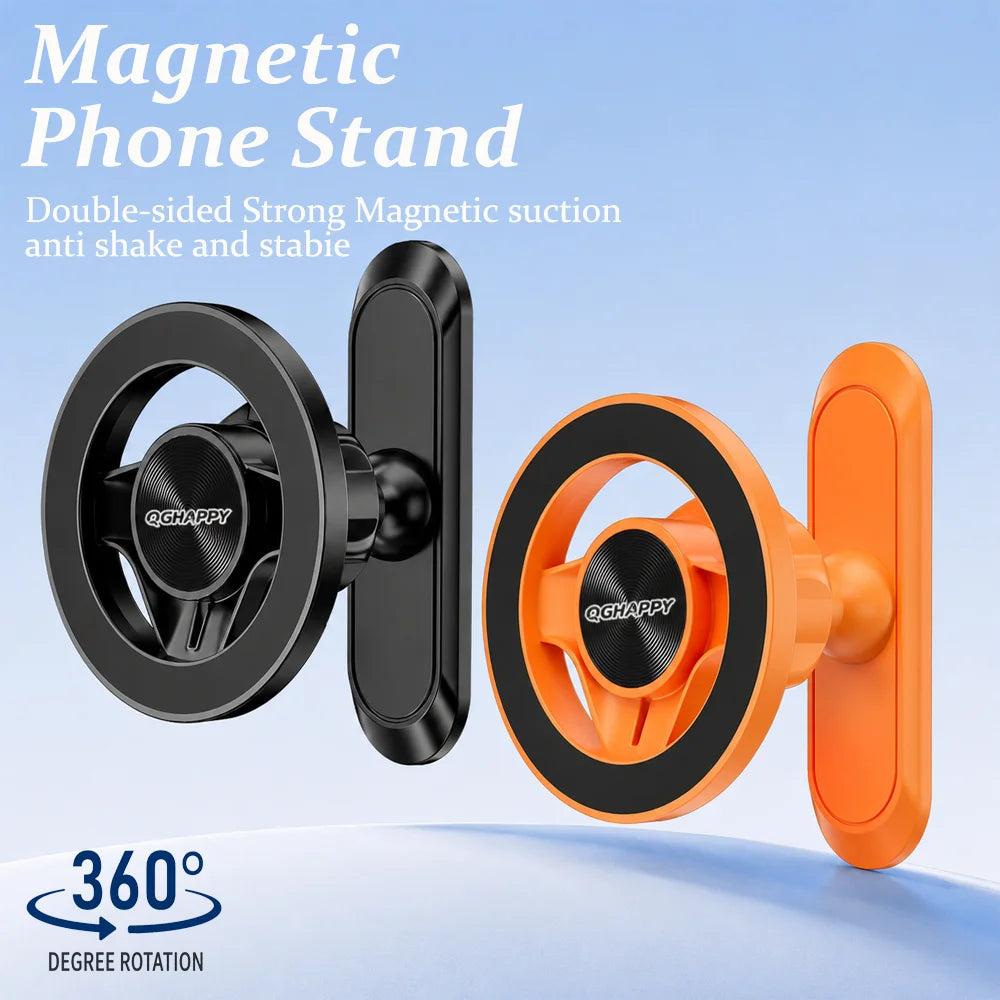 MagSafe Magnetic Phone Holder Double-Sided Strong Magnetic Stand 360° Rotating Anti Shake Metal Phone Mount for Golf Cart Gym