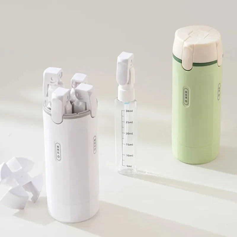 Leak Proof 4 In 1 Travel Dispenser Portable Refillable Travel Container Lightweight Storage Bottle For Shampoo Conditioner