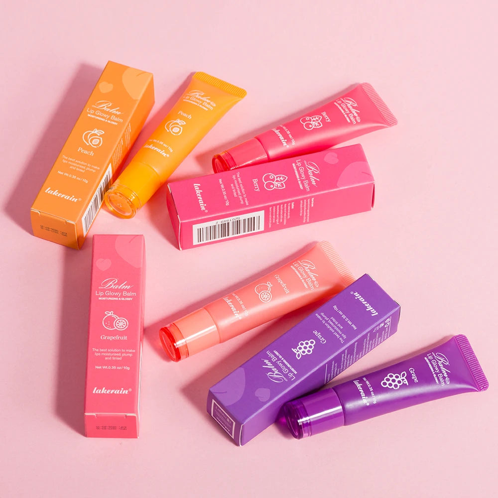 Moisturizing Lip Glow Blam Liquid Lip Gel Mask Reduce Lip Line Remove Dead Skin Peach Grape Lip Gloss Lips Care Product 10g